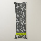 Gray Camouflage Pattern, Your name, Personalize Seitenschläferkissen (Vorderseite Vertikal)