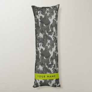 Gray Camouflage Pattern, Your name, Personalize Seitenschläferkissen