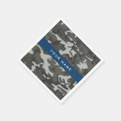 Gray Camouflage Pattern, Your name, Personalize Serviette (Ecke)