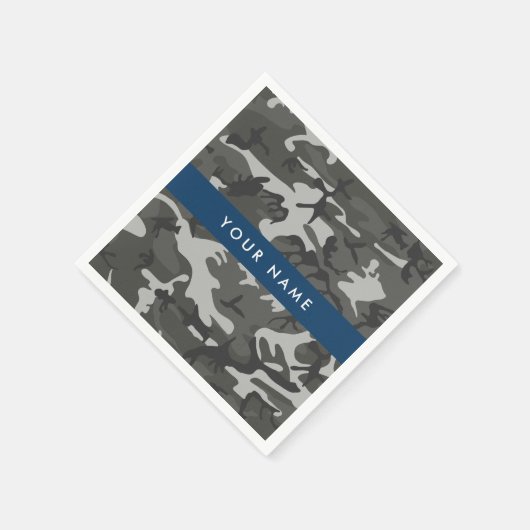 Gray Camouflage Pattern, Your name, Personalize Serviette (Ecke)