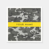 Gray Camouflage Pattern, Your name, Personalize Serviette (Vorderseite)