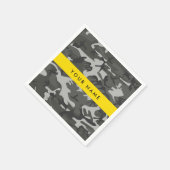Gray Camouflage Pattern, Your name, Personalize Serviette (Ecke)