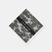 Gray Camouflage Pattern, Your name, Personalize Serviette (Ecke)