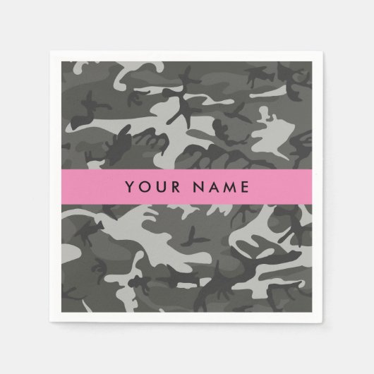 Gray Camouflage Pattern, Your name, Personalize Serviette (Vorderseite)