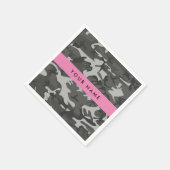 Gray Camouflage Pattern, Your name, Personalize Serviette (Ecke)