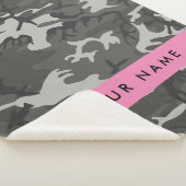 Gray Camouflage Pattern, Your name, Personalize Sherpadecke (3/4)