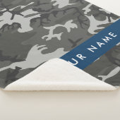 Gray Camouflage Pattern, Your name, Personalize Sherpadecke (3/4)