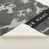 Gray Camouflage Pattern, Your name, Personalize Sherpadecke (3/4)