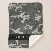 Gray Camouflage Pattern, Your name, Personalize Sherpadecke (Vorderseite)