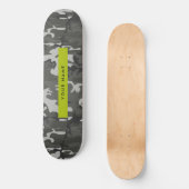 Gray Camouflage Pattern, Your name, Personalize Skateboard (Vorderseite)