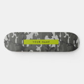 Gray Camouflage Pattern, Your name, Personalize Skateboard (Horizontal)