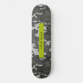 Gray Camouflage Pattern, Your name, Personalize Skateboard (Vorderseite)