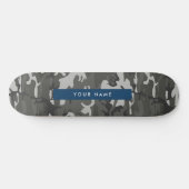 Gray Camouflage Pattern, Your name, Personalize Skateboard (Horizontal)