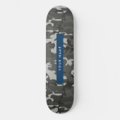 Gray Camouflage Pattern, Your name, Personalize Skateboard (Vorderseite)