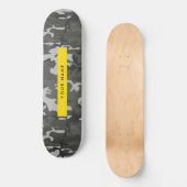 Gray Camouflage Pattern, Your name, Personalize Skateboard (Vorderseite)