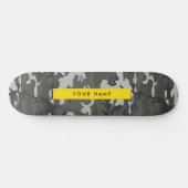 Gray Camouflage Pattern, Your name, Personalize Skateboard (Horizontal)
