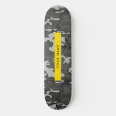Gray Camouflage Pattern, Your name, Personalize Skateboard (Vorderseite)