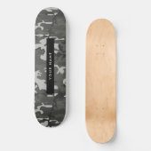 Gray Camouflage Pattern, Your name, Personalize Skateboard (Vorderseite)