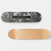 Gray Camouflage Pattern, Your name, Personalize Skateboard (Horizontal)
