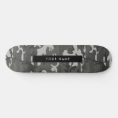 Gray Camouflage Pattern, Your name, Personalize Skateboard (Horizontal)