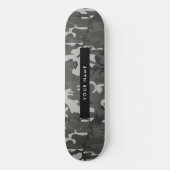 Gray Camouflage Pattern, Your name, Personalize Skateboard (Vorderseite)