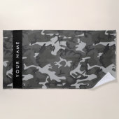 Gray Camouflage Pattern, Your name, Personalize Strandtuch (Vorderseite)