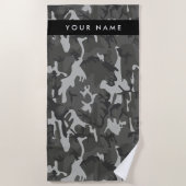 Gray Camouflage Pattern, Your name, Personalize Strandtuch (Vorderseite)