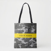 Gray Camouflage Pattern, Your name, Personalize Tasche (Vorderseite)