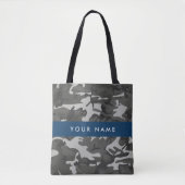 Gray Camouflage Pattern, Your name, Personalize Tasche (Vorderseite)