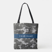 Gray Camouflage Pattern, Your name, Personalize Tasche (Rückseite)