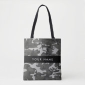 Gray Camouflage Pattern, Your name, Personalize Tasche (Vorderseite)