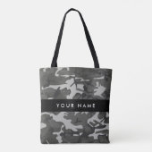 Gray Camouflage Pattern, Your name, Personalize Tasche (Rückseite)