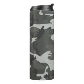 Gray Camouflage Pattern, Your name, Personalize Thermosbecher (Nach links gedreht)