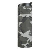 Gray Camouflage Pattern, Your name, Personalize Thermosbecher (Nach links gedreht)