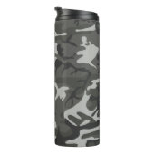 Gray Camouflage Pattern, Your name, Personalize Thermosbecher (Nach rechts gedreht)