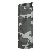 Gray Camouflage Pattern, Your name, Personalize Thermosbecher (Nach links gedreht)