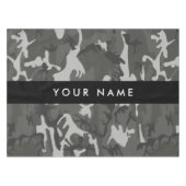 Gray Camouflage Pattern, Your name, Personalize Tischdecke (Vorderseite (Horizontal))