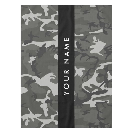 Gray Camouflage Pattern, Your name, Personalize Tischdecke (Vorderseite)