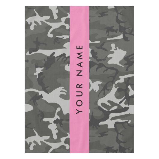 Gray Camouflage Pattern, Your name, Personalize Tischdecke (Vorderseite)