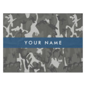 Gray Camouflage Pattern, Your name, Personalize Tischdecke (Vorderseite (Horizontal))