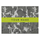 Gray Camouflage Pattern, Your name, Personalize Tischdecke (Vorderseite (Horizontal))