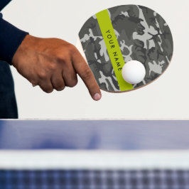 Gray Camouflage Pattern, Your name, Personalize Tischtennis Schläger