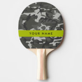 Gray Camouflage Pattern, Your name, Personalize Tischtennis Schläger (Vorderseite)