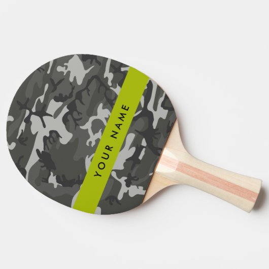 Gray Camouflage Pattern, Your name, Personalize Tischtennis Schläger (Seitenansicht)