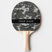 Gray Camouflage Pattern, Your name, Personalize Tischtennis Schläger (Vorderseite)