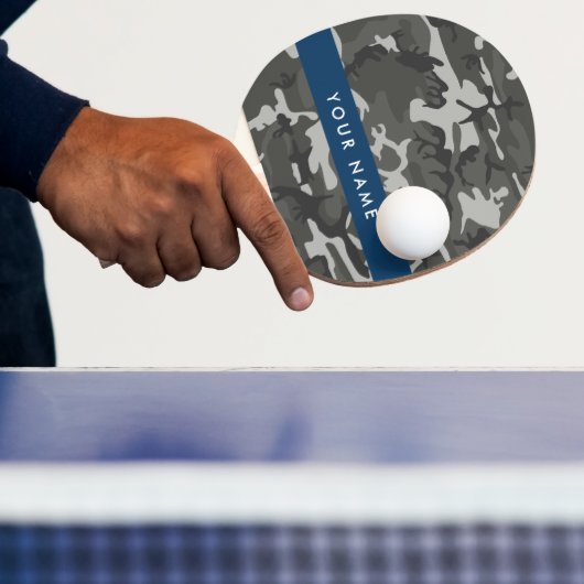 Gray Camouflage Pattern, Your name, Personalize Tischtennis Schläger (InSitu)