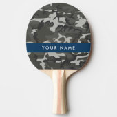 Gray Camouflage Pattern, Your name, Personalize Tischtennis Schläger (Vorderseite)