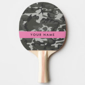 Gray Camouflage Pattern, Your name, Personalize Tischtennis Schläger (Vorderseite)