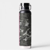 Gray Camouflage Pattern, Your name, Personalize Trinkflasche (Rückseite)