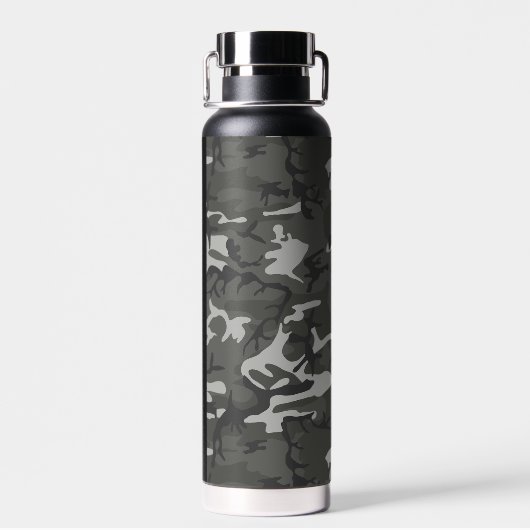 Gray Camouflage Pattern, Your name, Personalize Trinkflasche (Rückseite)